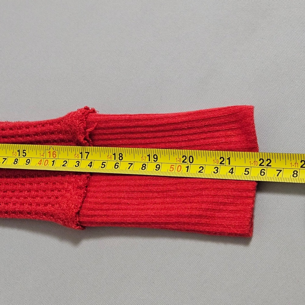 Free People We The Free North Shore Thermal Top Phoenix Red XS Boho Cozy Slouchy - Picture 11 of 12